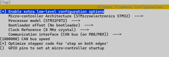 EBB with f072 build config
