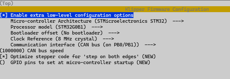 EBB with G0B1 build config